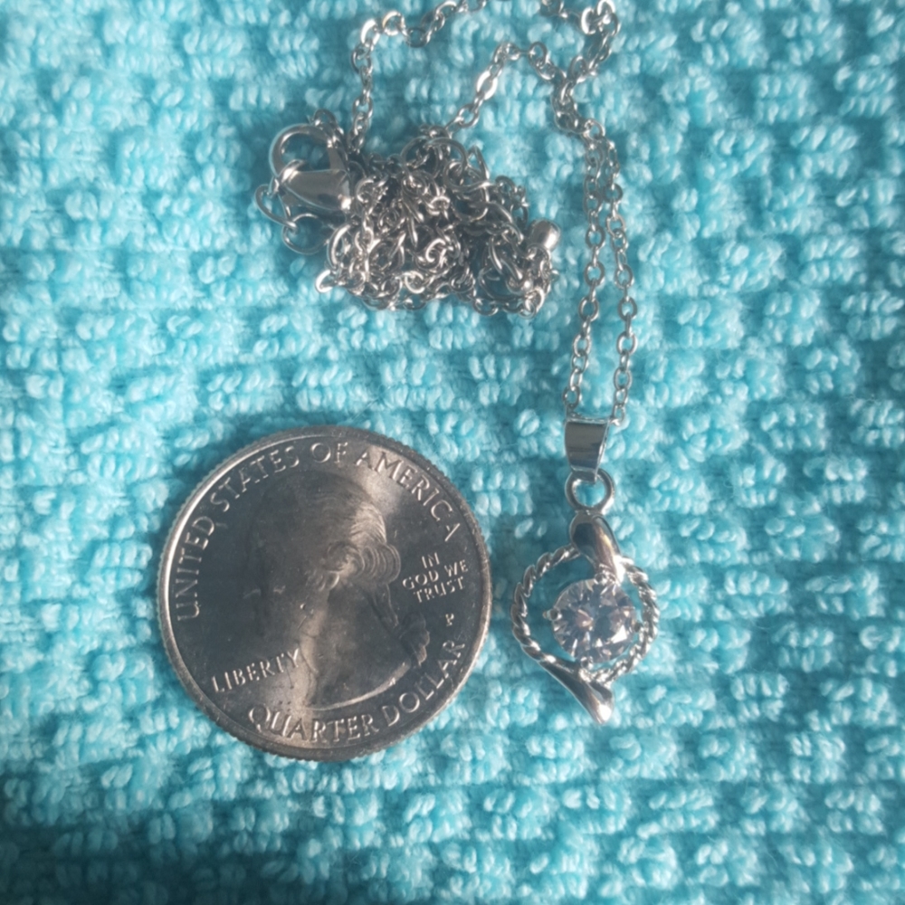 Round Clear Stone 16" expandable Necklace